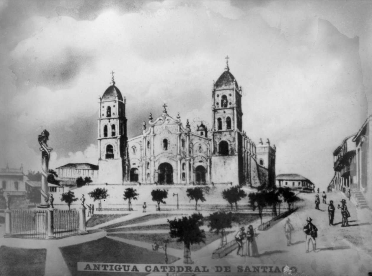 Den gamle katedral i Santiago de Cuba, 1523, 1920