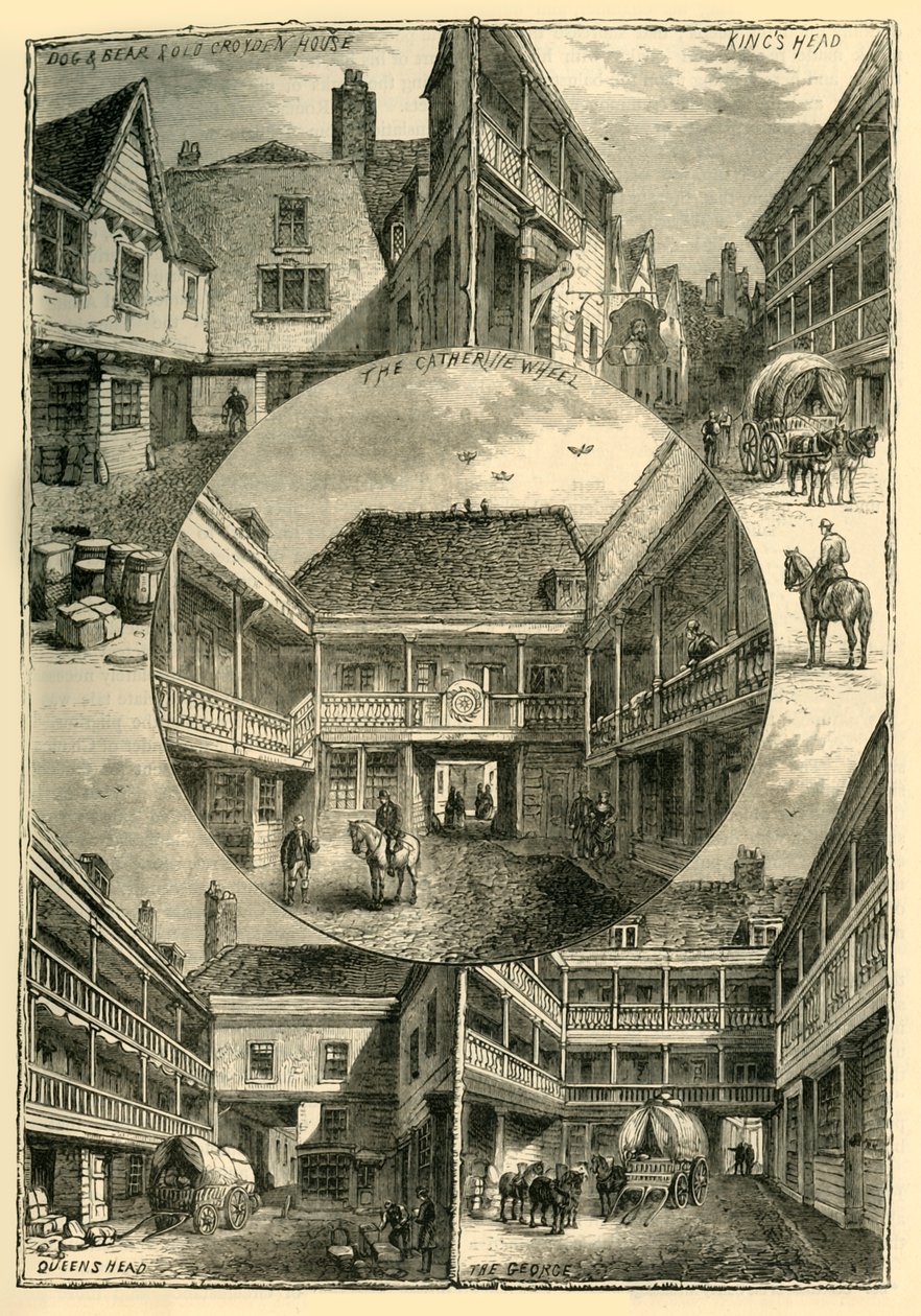 Gamle kroer i Southwark, c1878. af Unbekannt