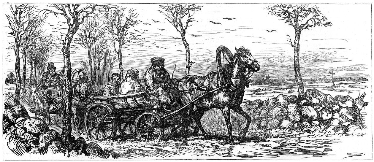 På en vej nær St. Petersborg, Rusland, 1882 af Unbekannt