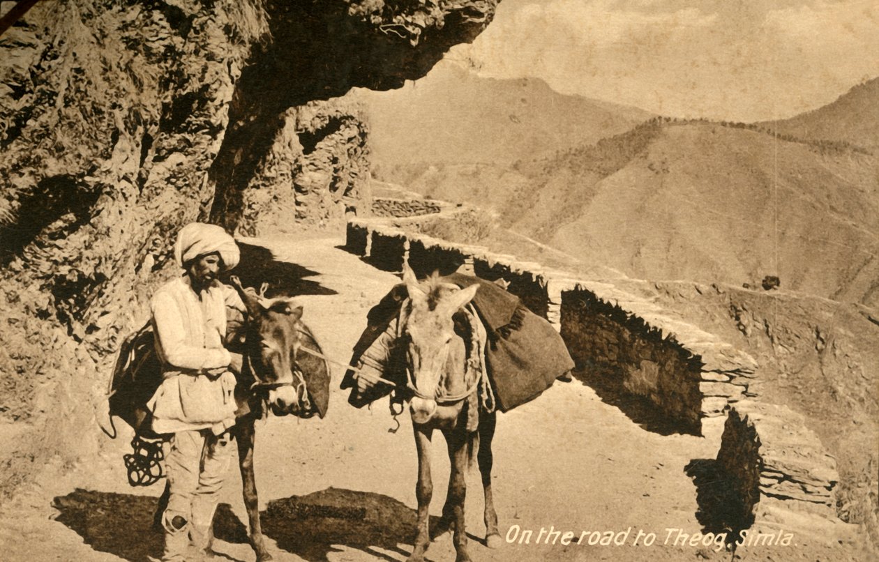 På vejen til Theog, Simla, c1918-c1939. af Unbekannt