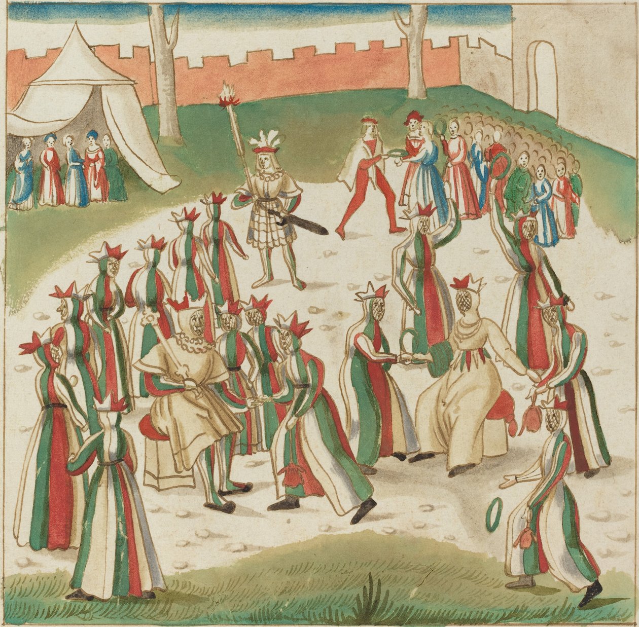 Udendørs spil, ca. 1515. af Unbekannt