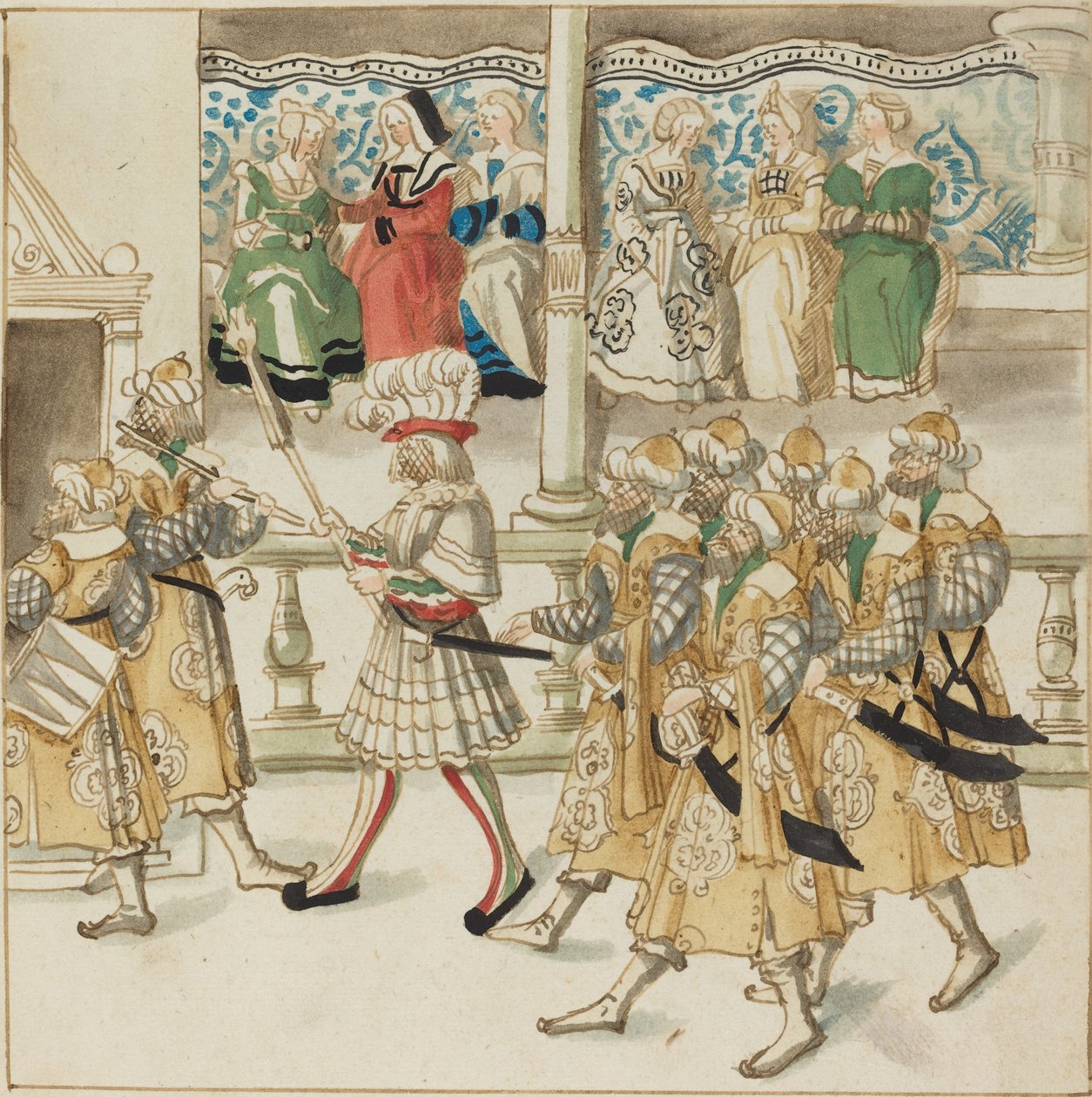 Paraderende riddere i orientalsk kostume, ca. 1515. af Unbekannt