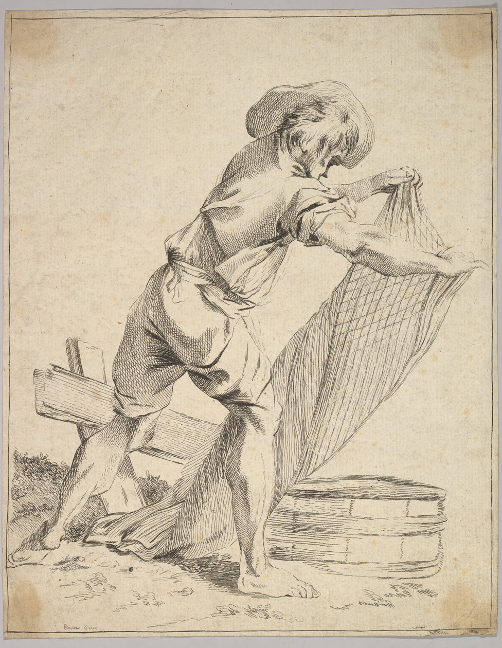 Bondeholdende fiskenet, 1700-tallet. af Unbekannt
