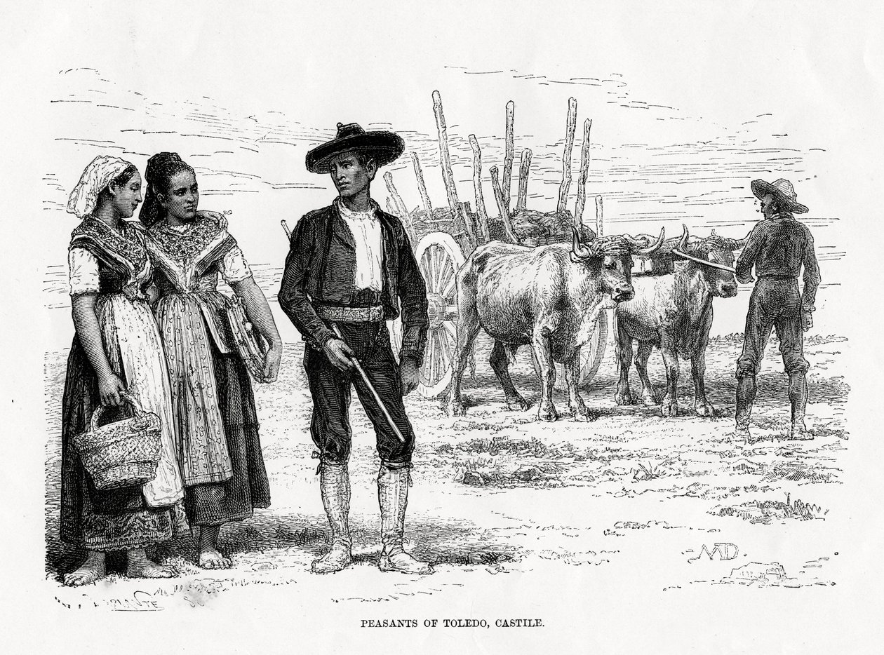Bønder i Toledo, Castilla-La Mancha, Spanien, 1879 af Unbekannt