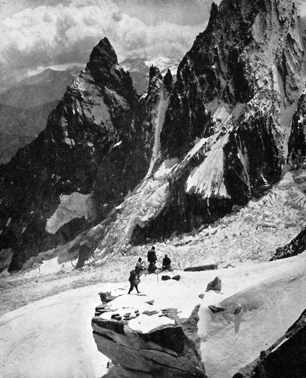 Peteret-ryggen, Mont Blanc, Frankrig, begyndelsen af det 20. århundrede af Unbekannt
