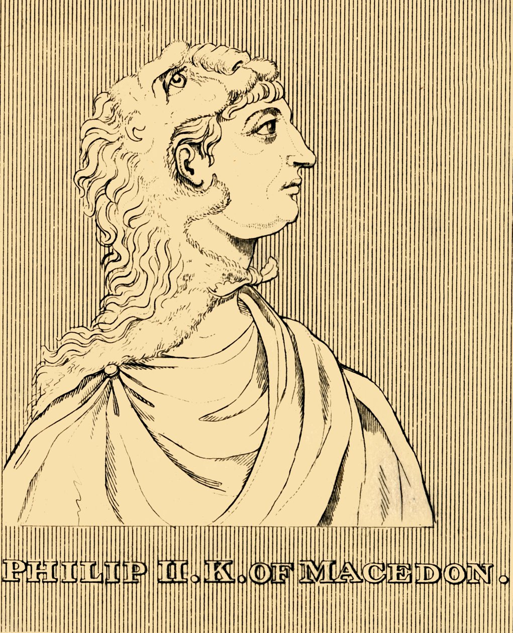 Filip II, konge af Makedonien, 382-336 f.Kr., 1830. af Unbekannt