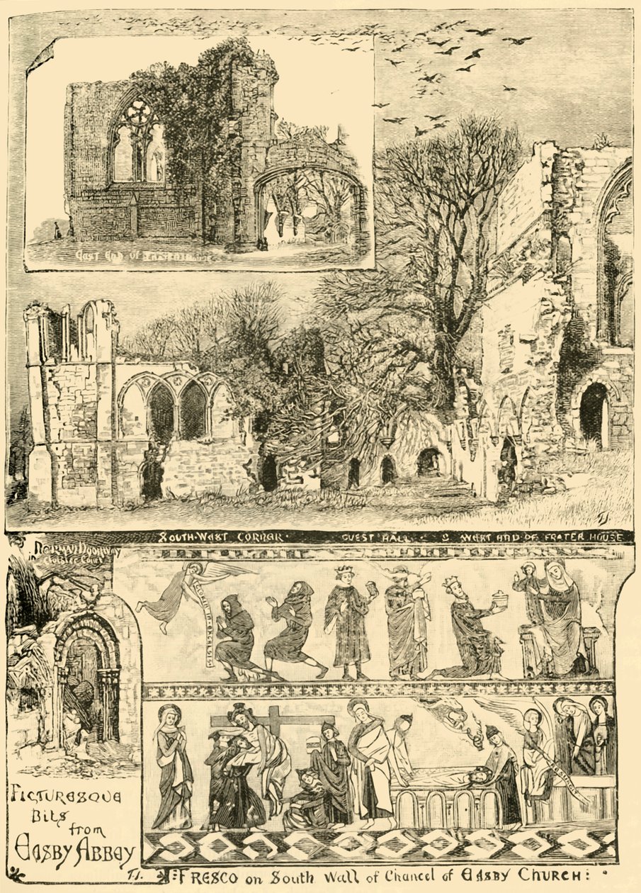 Maleriske stykker fra Easby Abbey, 1898. af Unbekannt
