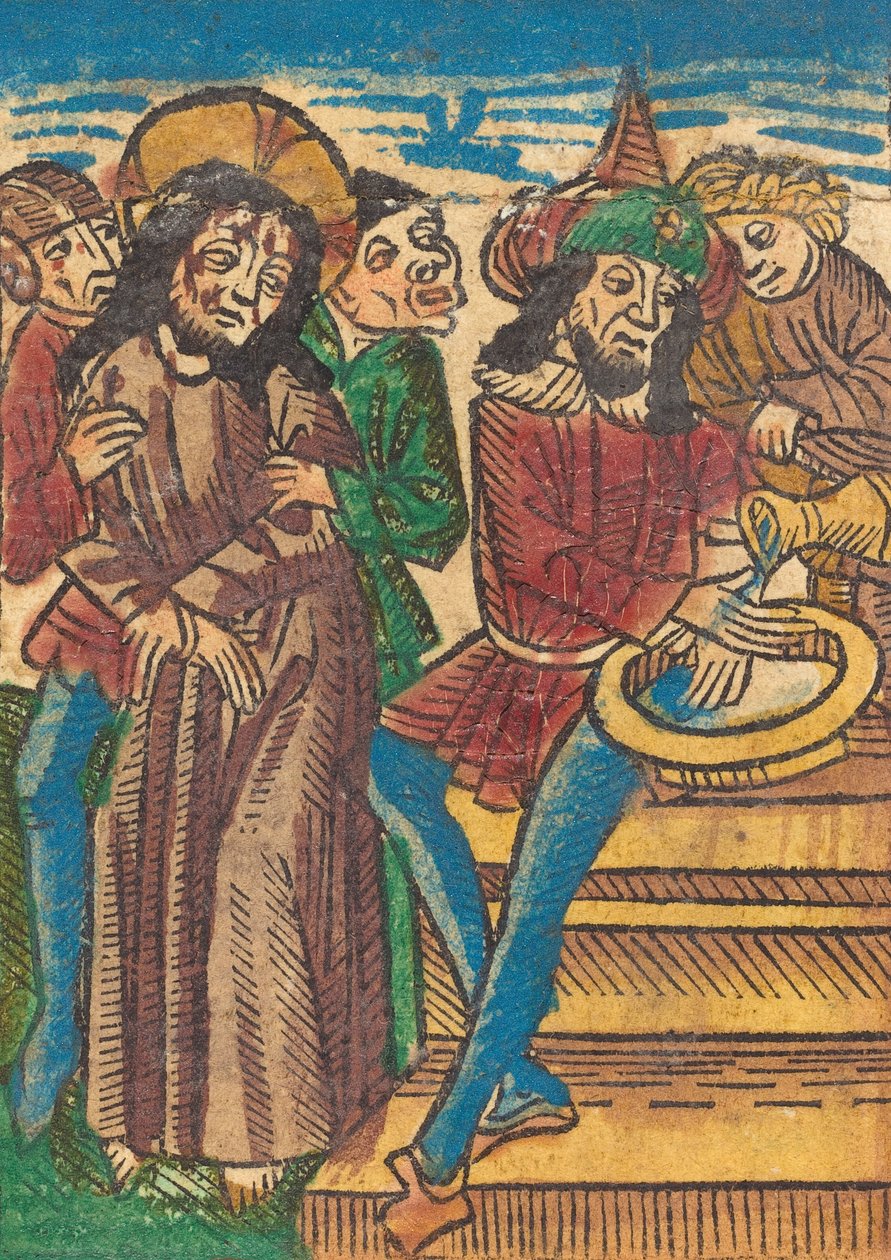 Pilatus vasker sine hænder, ca. 1490. af Unbekannt