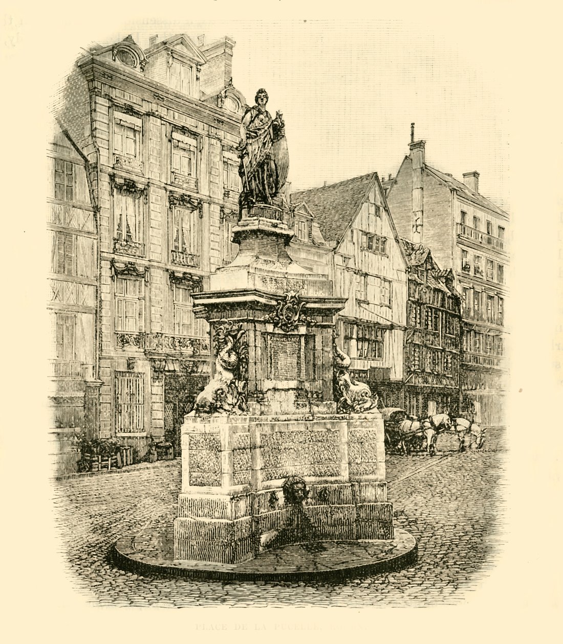 Place De La Maid, Rouen, 1890. af Unbekannt