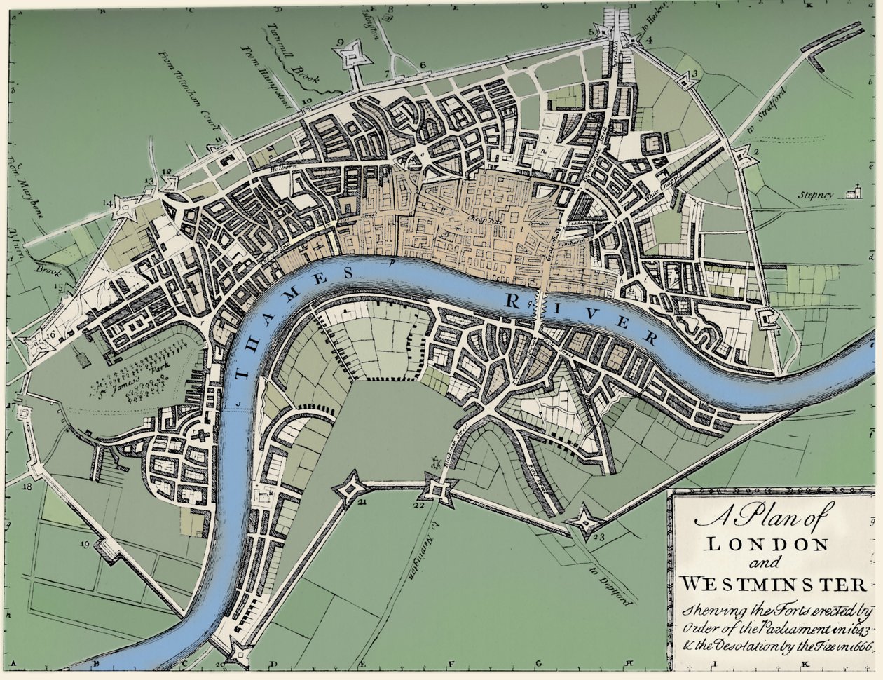 Plan over London og Westminster, 1749 1903 af Unbekannt
