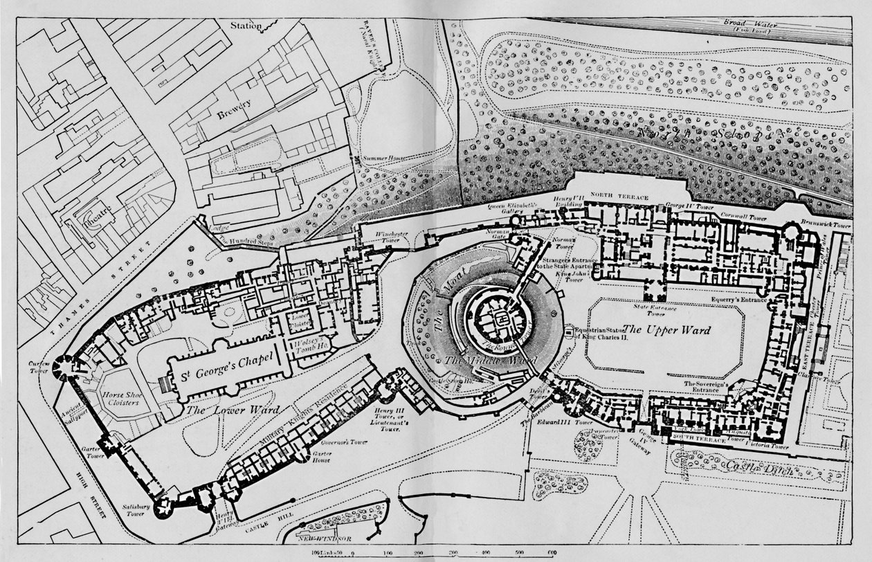 Plan over slottet, 1895 af Unbekannt