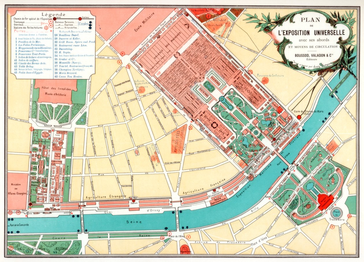 Plan for den universelle udstilling, Paris, 1889 af Unbekannt