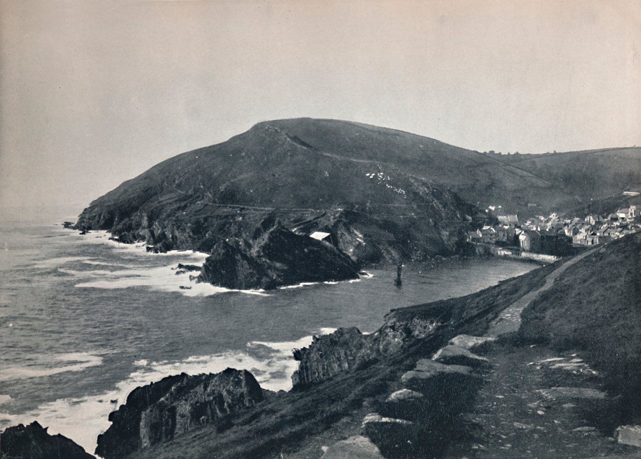 Polperro - The Inlet and the Village, 1895 af Unbekannt