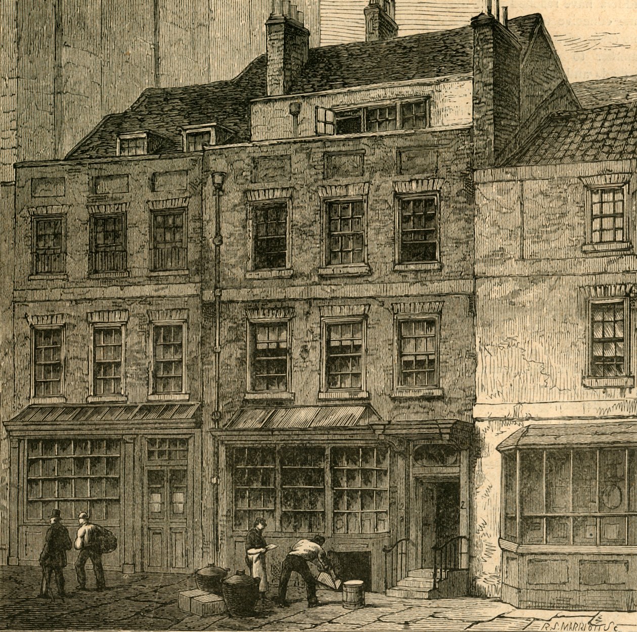 Popes House, Plough Court, Lombard Street 1860, 1897. af Unbekannt