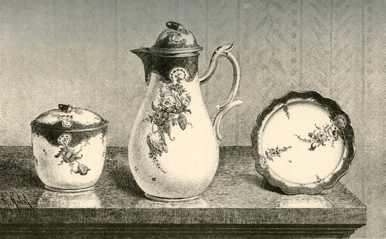 Kaffestel i porcelæn, midten af slutningen af det 18. århundrede, 1903. af Unbekannt