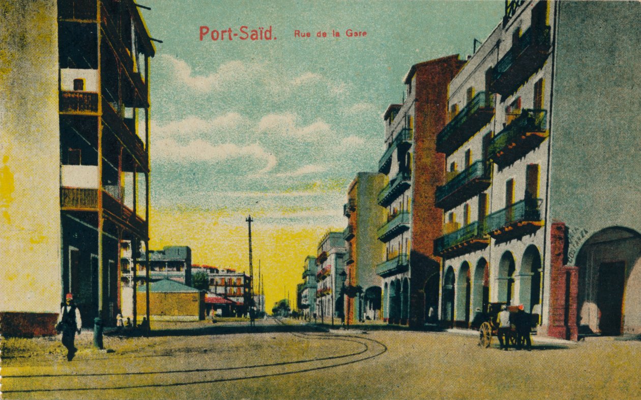 Port Said. Stationsgade, c1900 af Unbekannt