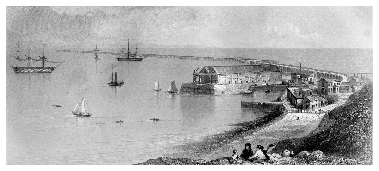 Portland Harbor and Breakwater, 1866 af Unbekannt