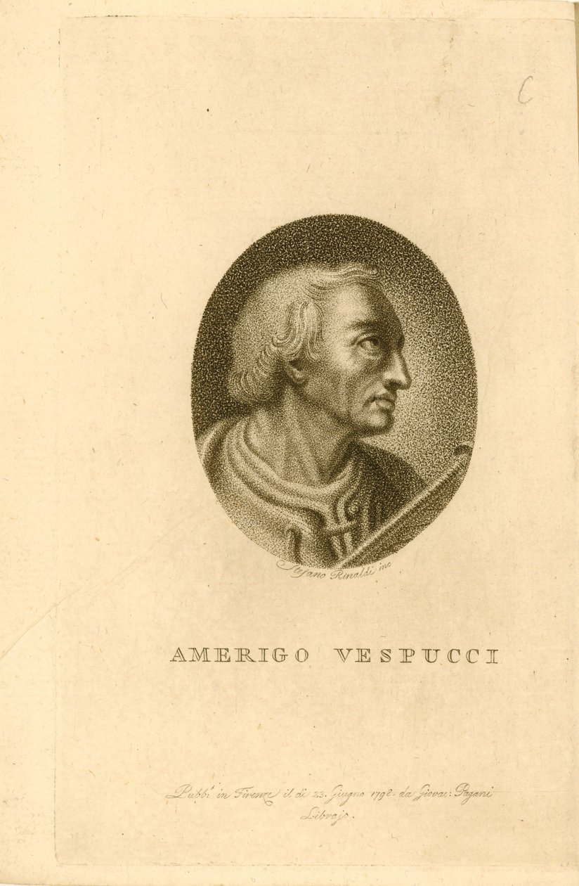 Portræt af Amerigo Vespucci, 1798. af Unbekannt