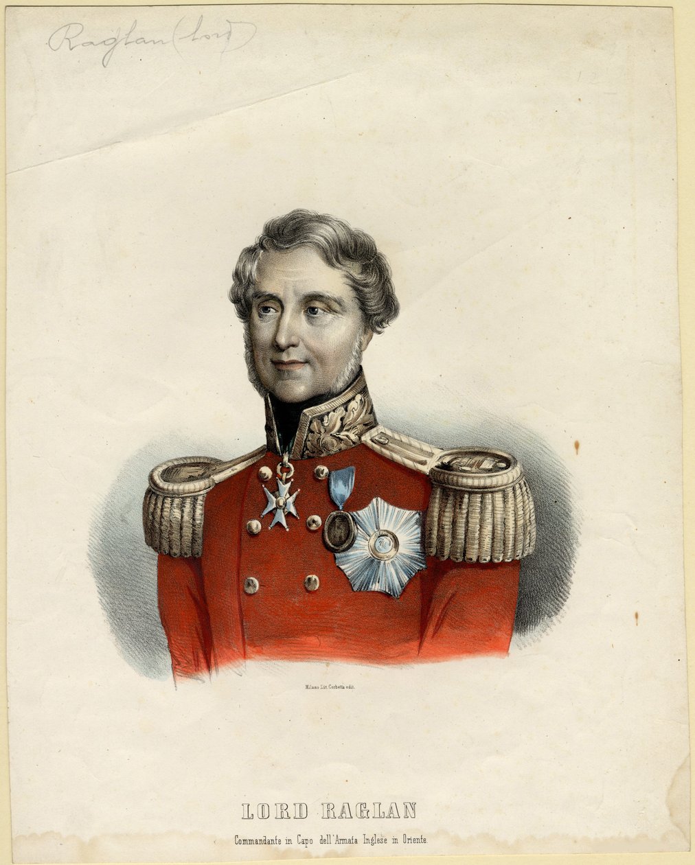 Portræt af baron Raglan, 1854 af Unbekannt