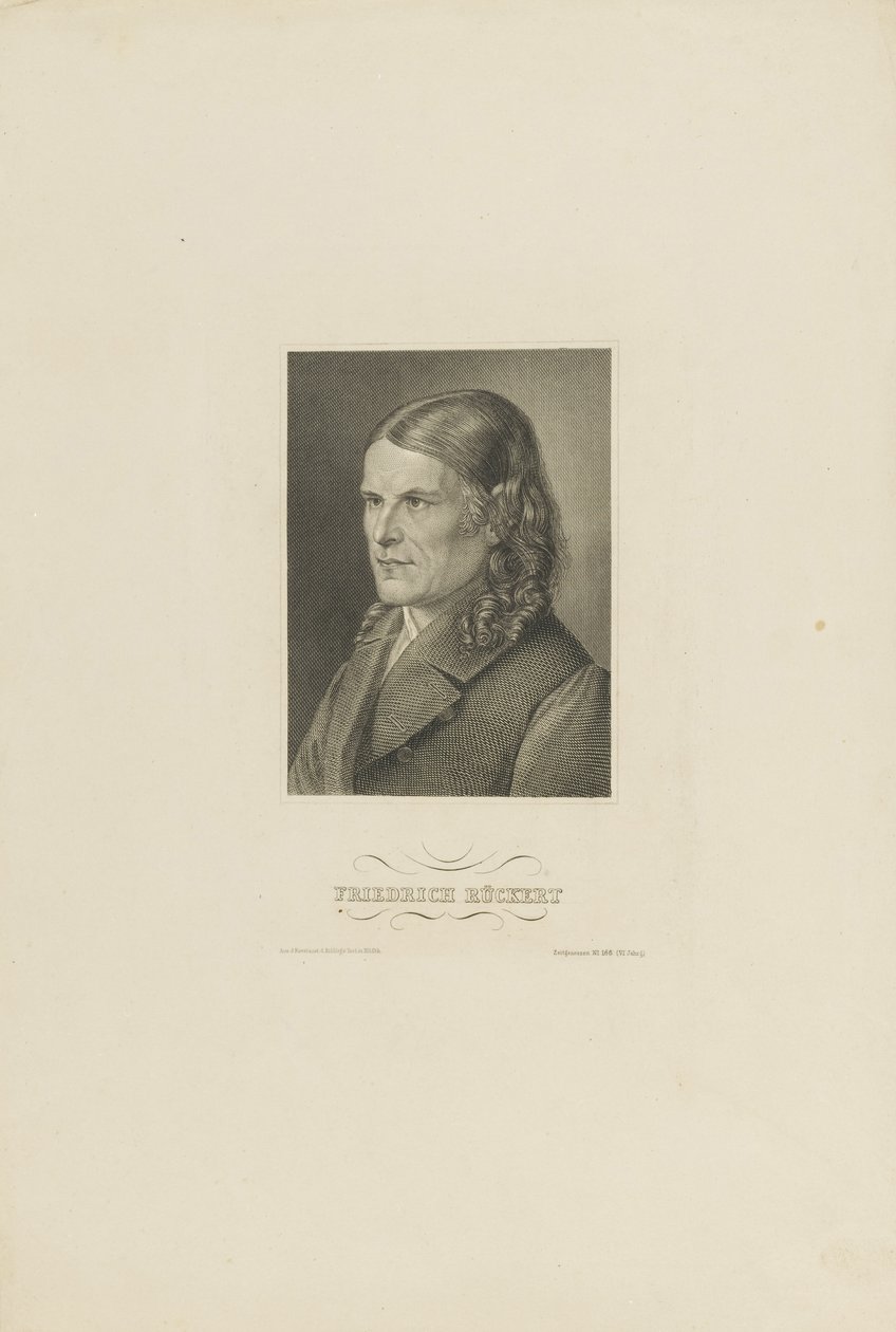Portræt af Friedrich Rückert 1788-1866, omkring 1845. af Unbekannt