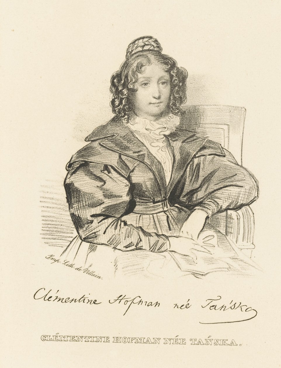 Portræt af Klementyna Hoffmanowa 1798-1845, ca. 1840. af Unbekannt