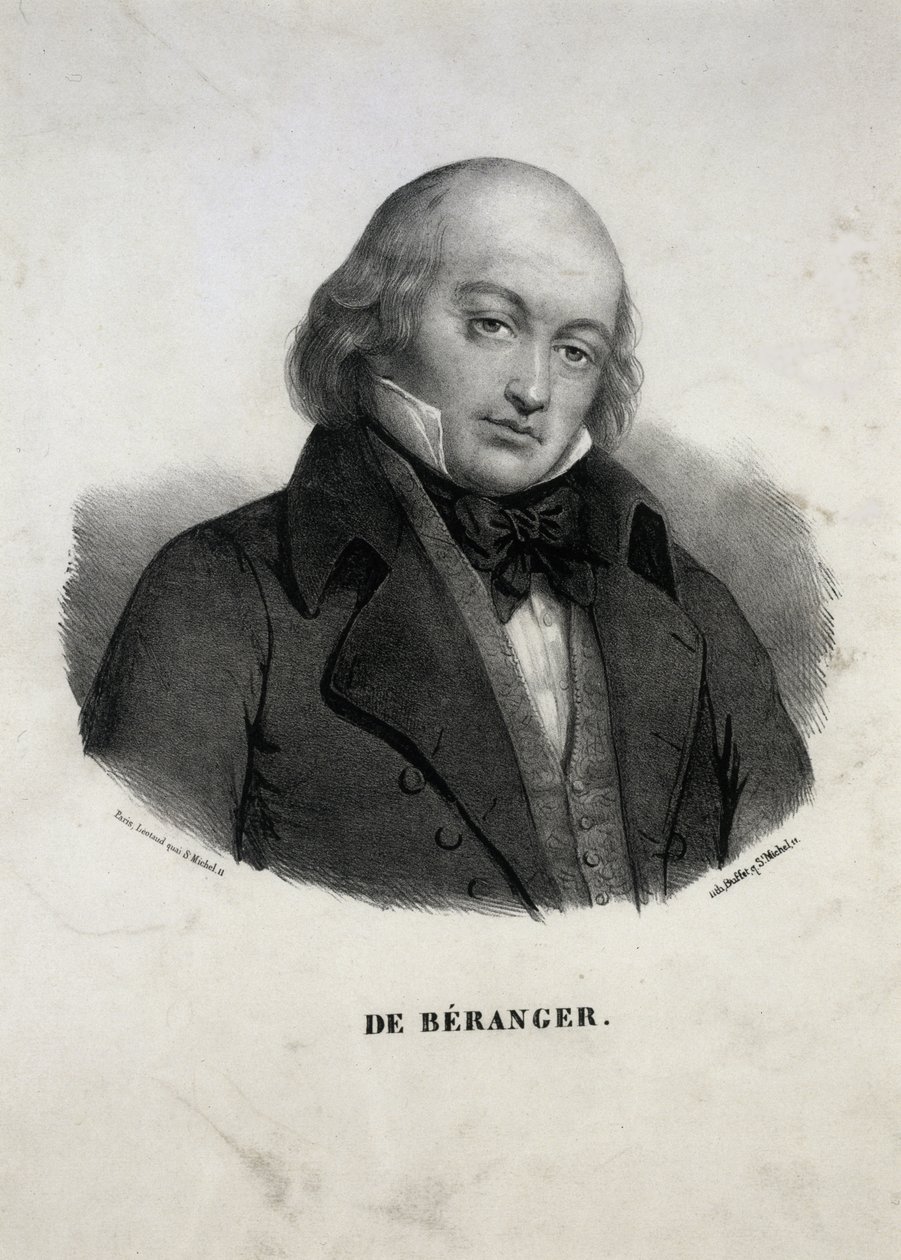 Portræt af Pierre-Jean de Béranger 1780-1857. af Unbekannt