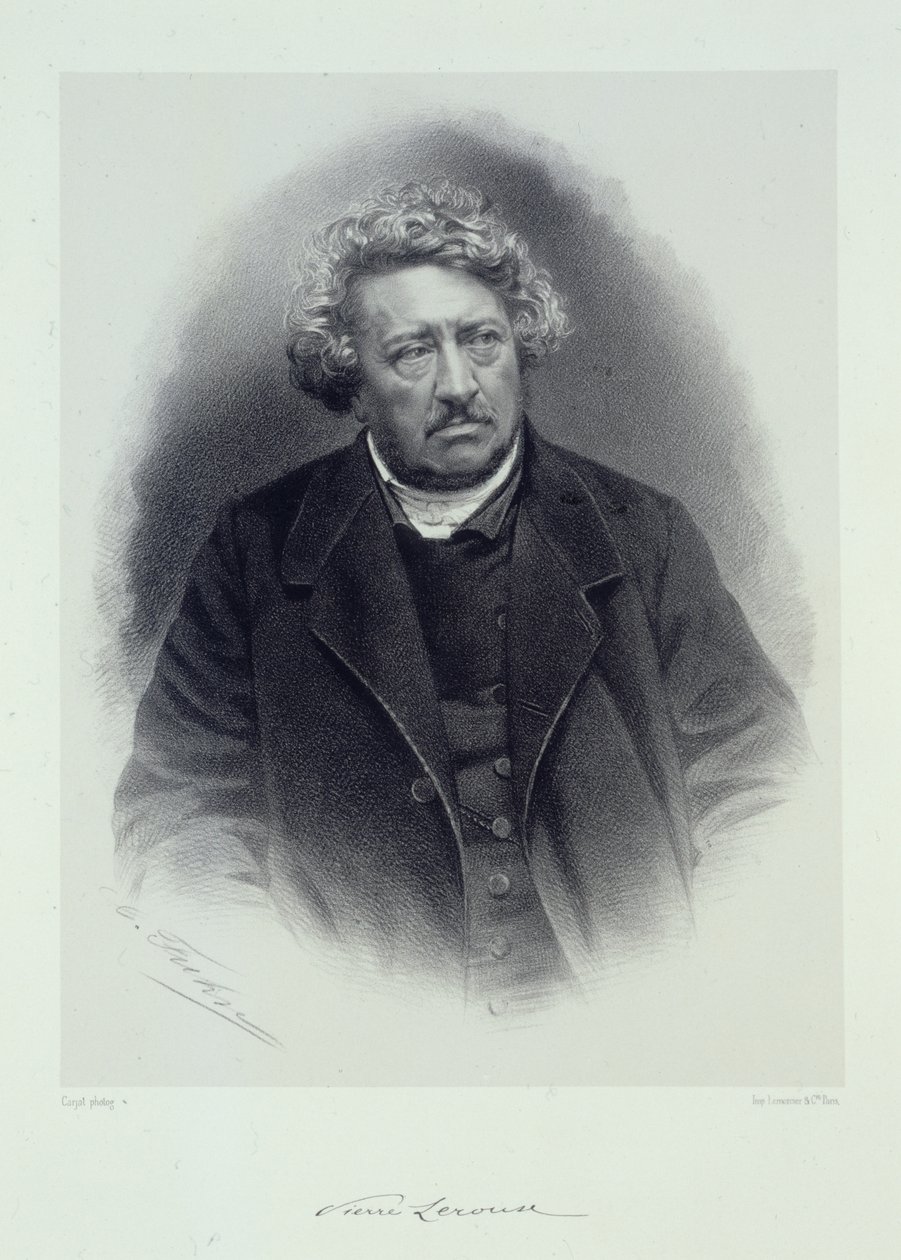 Portræt af Pierre Leroux 1797-1871. af Unbekannt