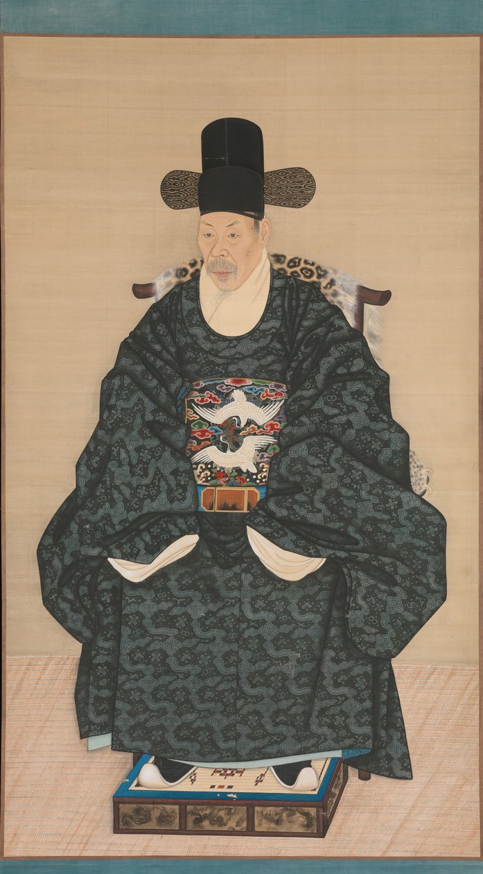 Portræt af Yun Dongseom 1710-1795, ca. 1790-1805. af Unbekannt