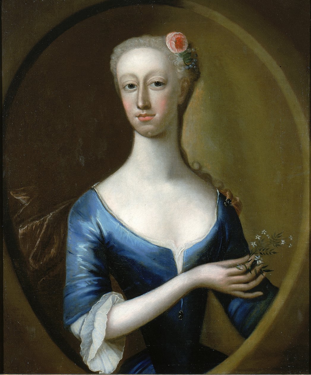 Portræt af en dame, ca. 1740. af Unbekannt