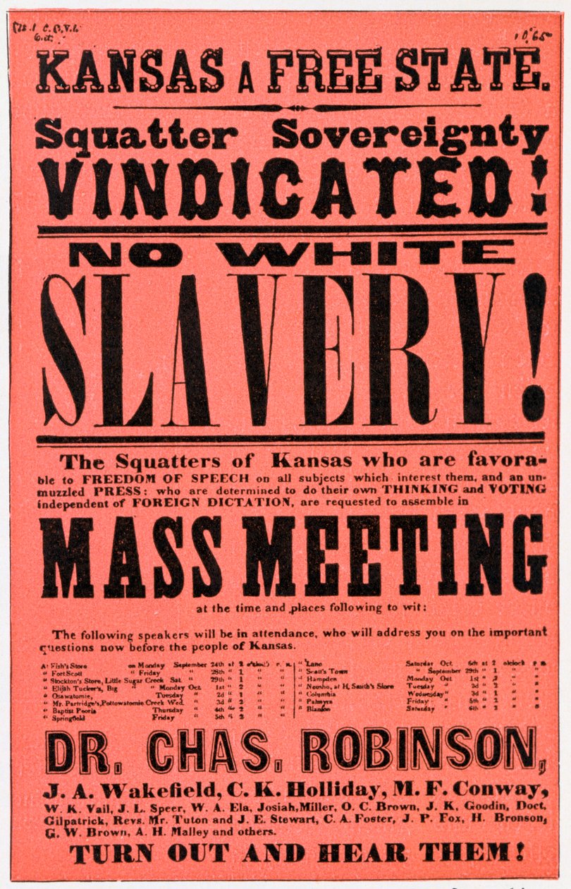 Plakat mod slaveri i Kansas, 1800-tallet af Unbekannt