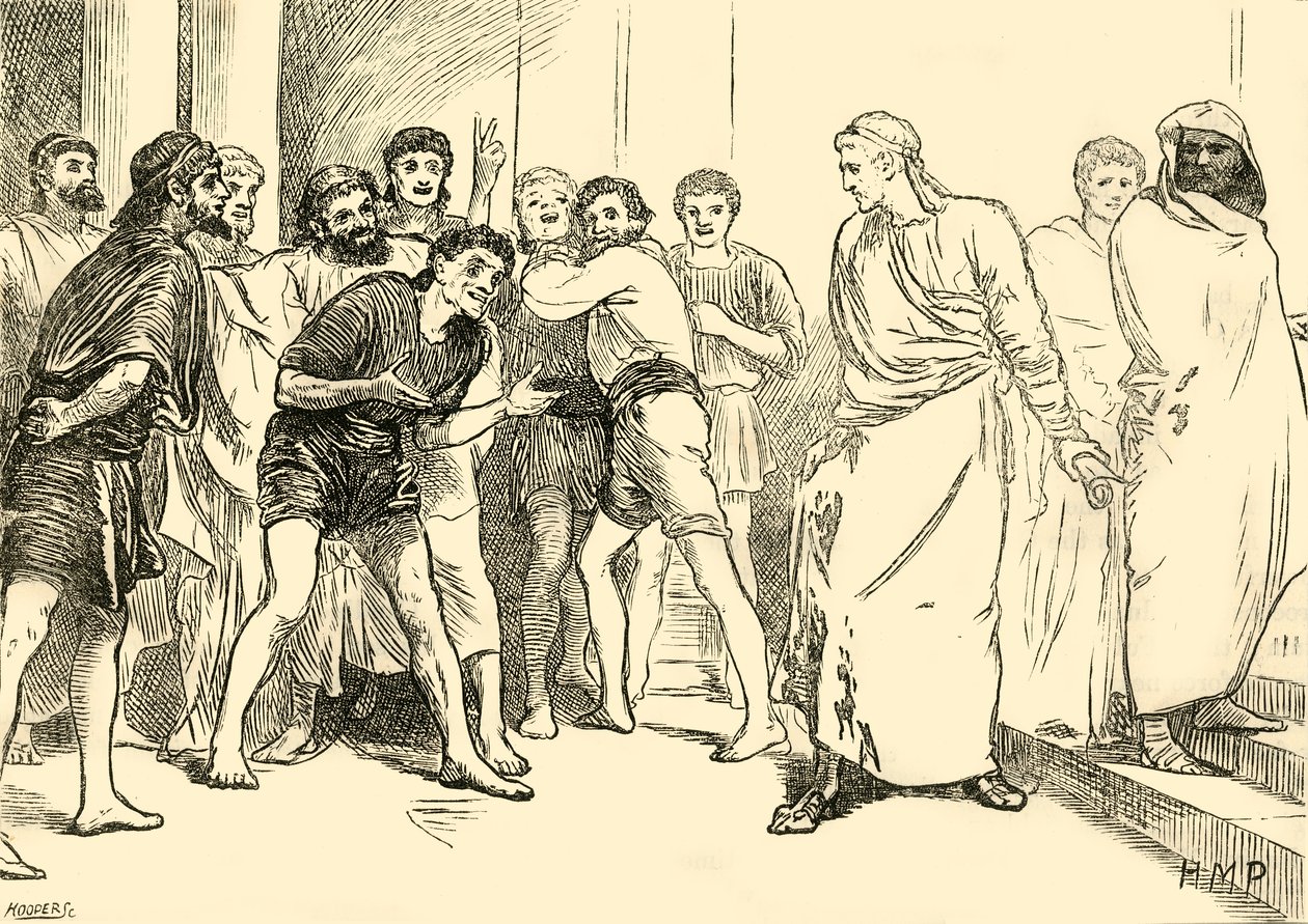 Posthumius i teatret i Tarentum, 1890. af Unbekannt