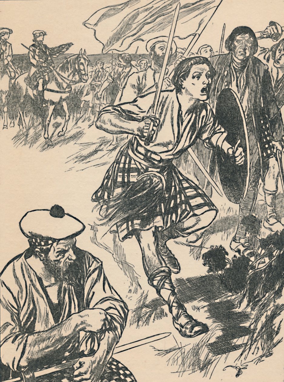 Prins Charlie i slaget ved Culloden, c1907 af Unbekannt