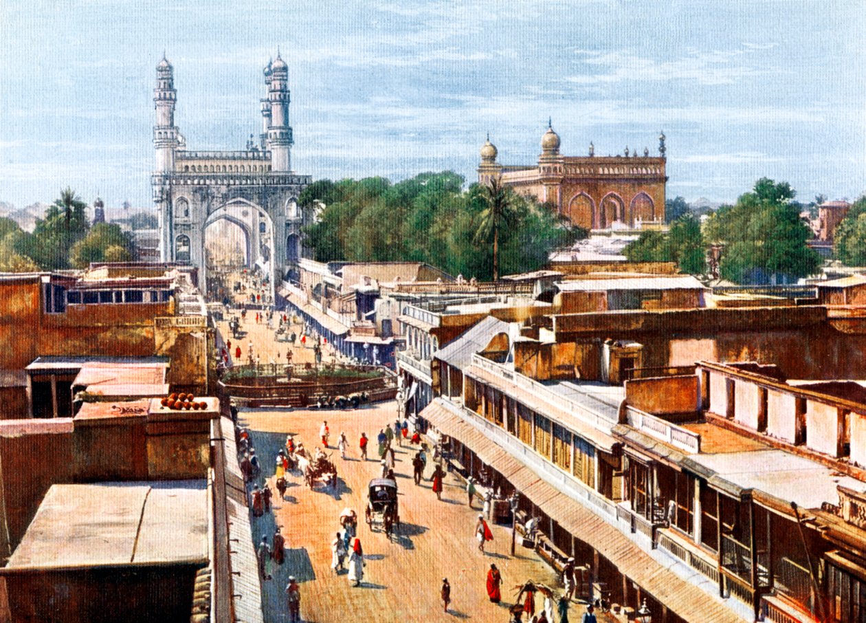 Principal Entrance Street, Hyderabad, Indien, begyndelsen af det 20. århundrede af Unbekannt