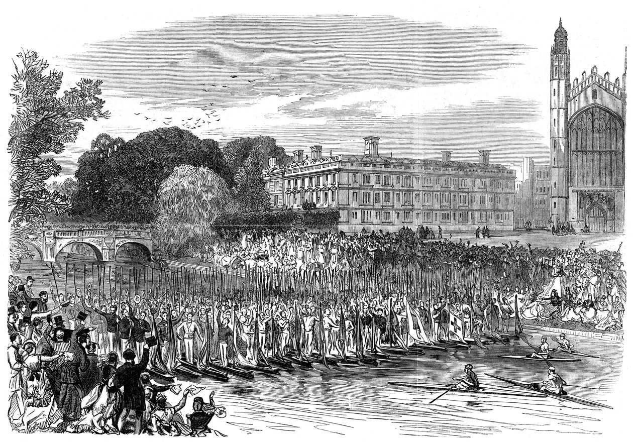 Procession af både ved Cambridge, 1870 af Unbekannt