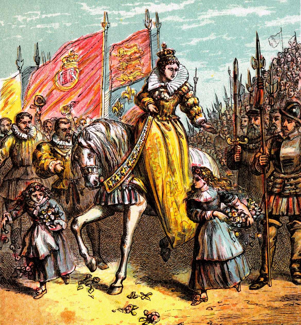 Dronning Elizabeths tiltrædelse, 1558, c1850 af Unbekannt