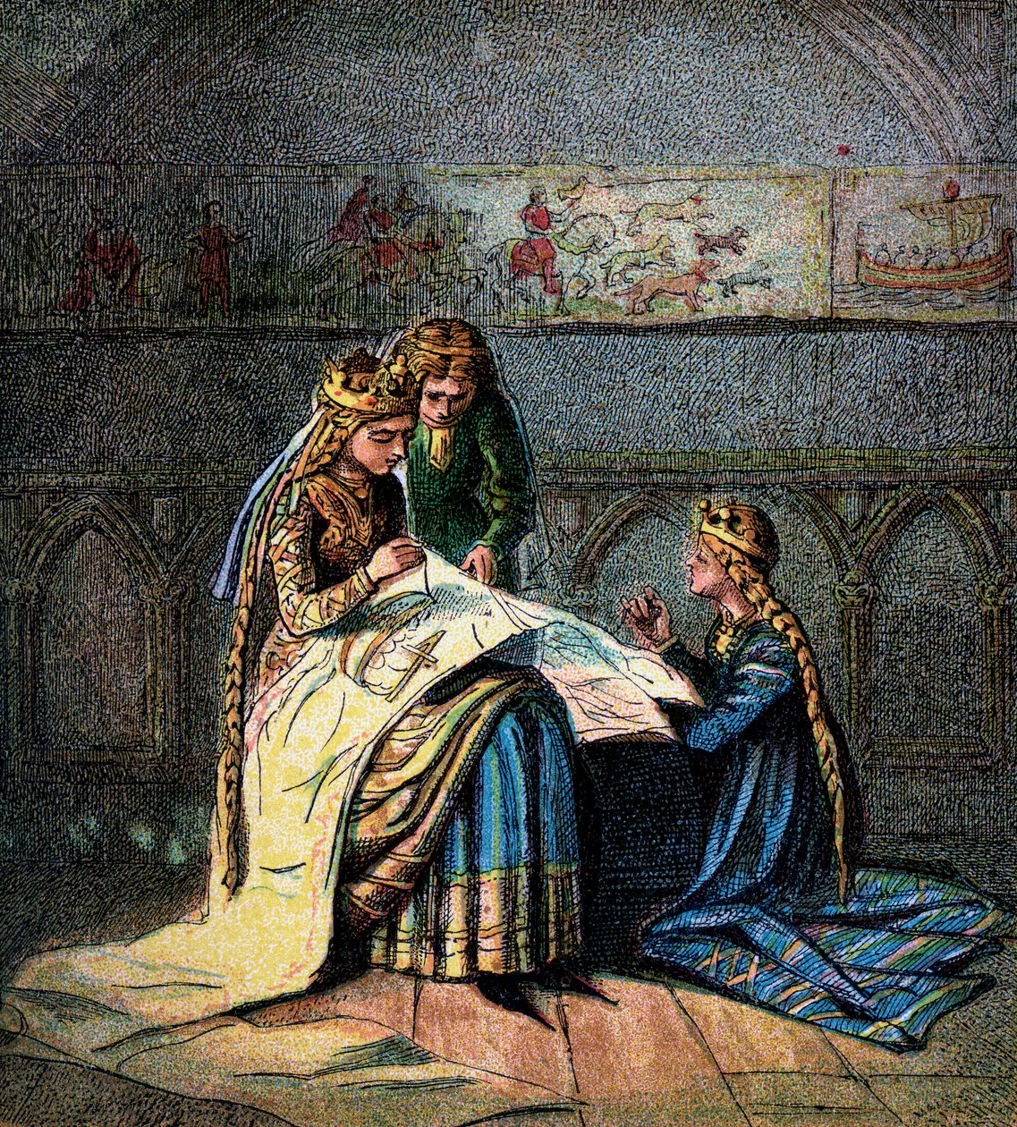Dronning Matilda og hendes vægtæppe, c1850 af Unbekannt