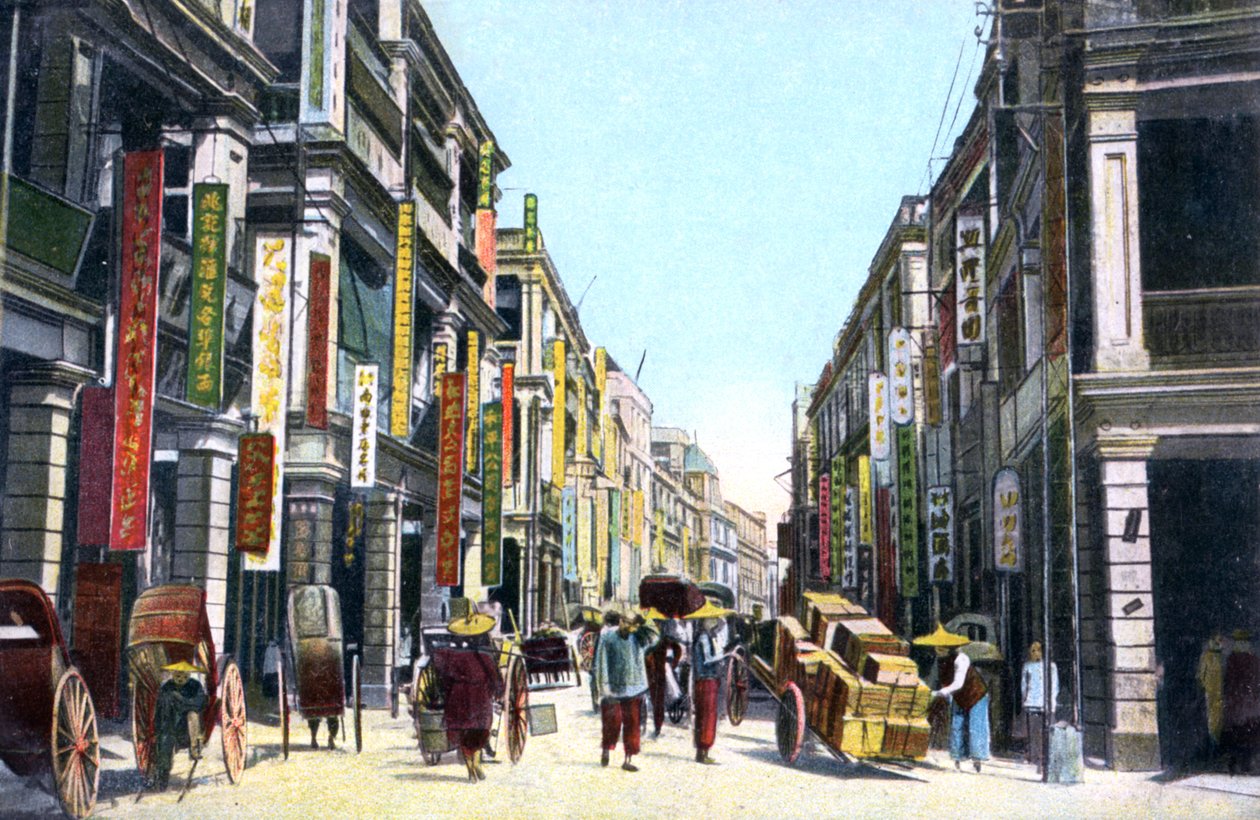 Queens Road Central, Hong Kong, Kina, omkring 1900-tallet af Unbekannt