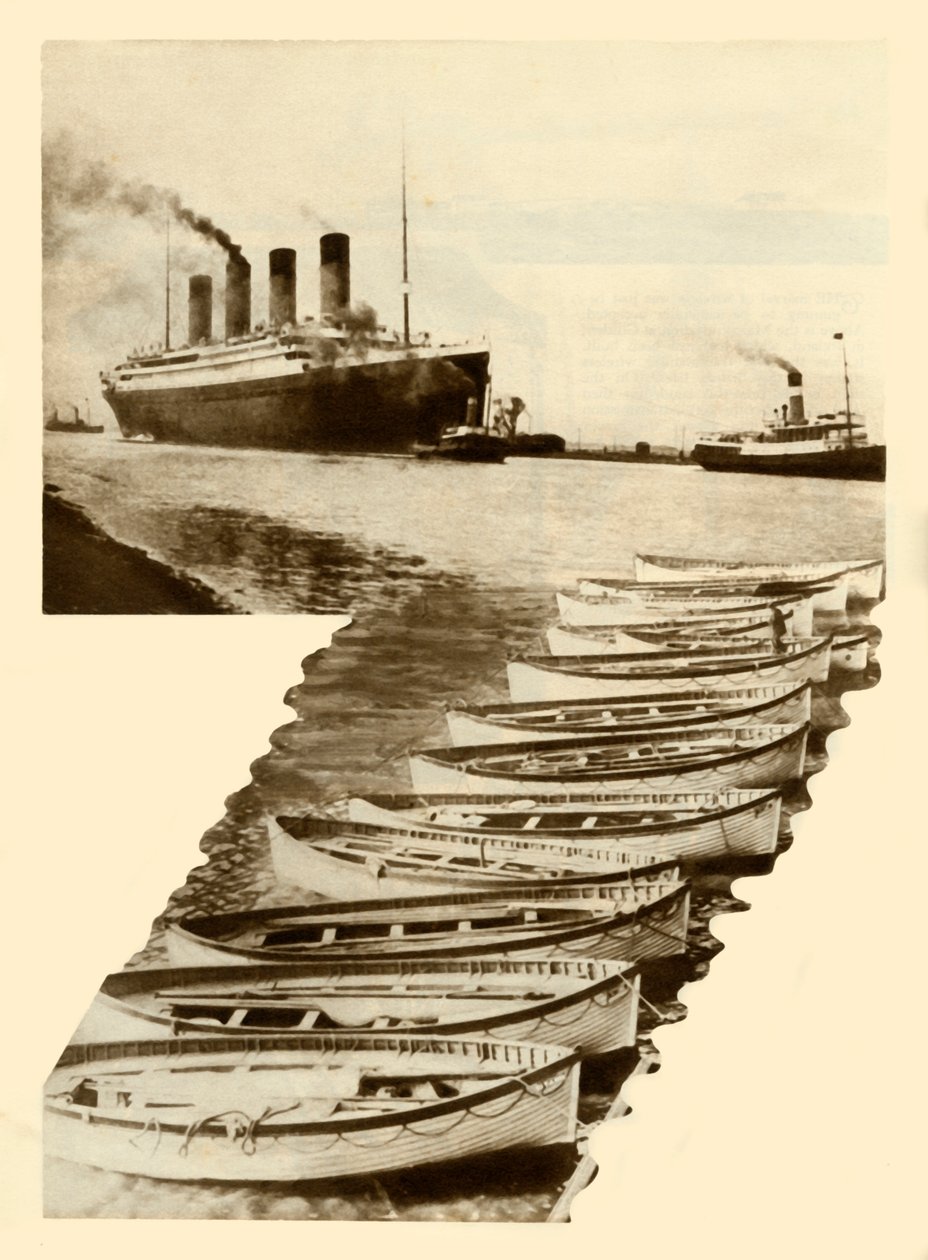 RMS Titanic og redningsbåde, 1912, 1935. af Unbekannt