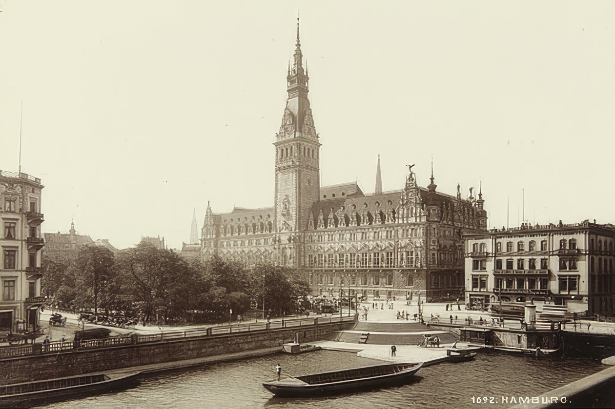 Hamborg Rådhus. Omkring 1900 af Unbekannt