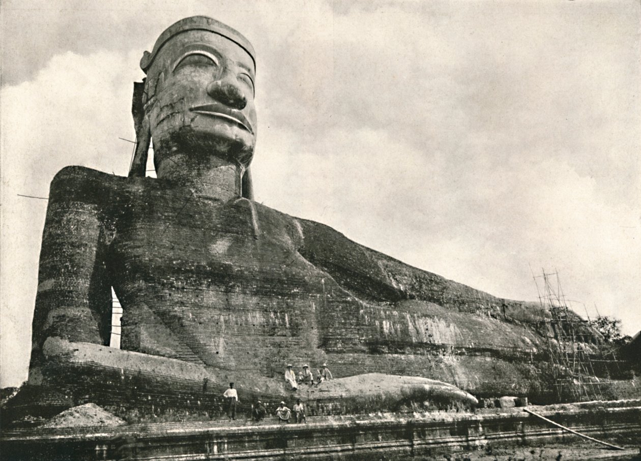 Tilbagelænet Buddha, Wingaba, Rangoon, 1900. af Unbekannt
