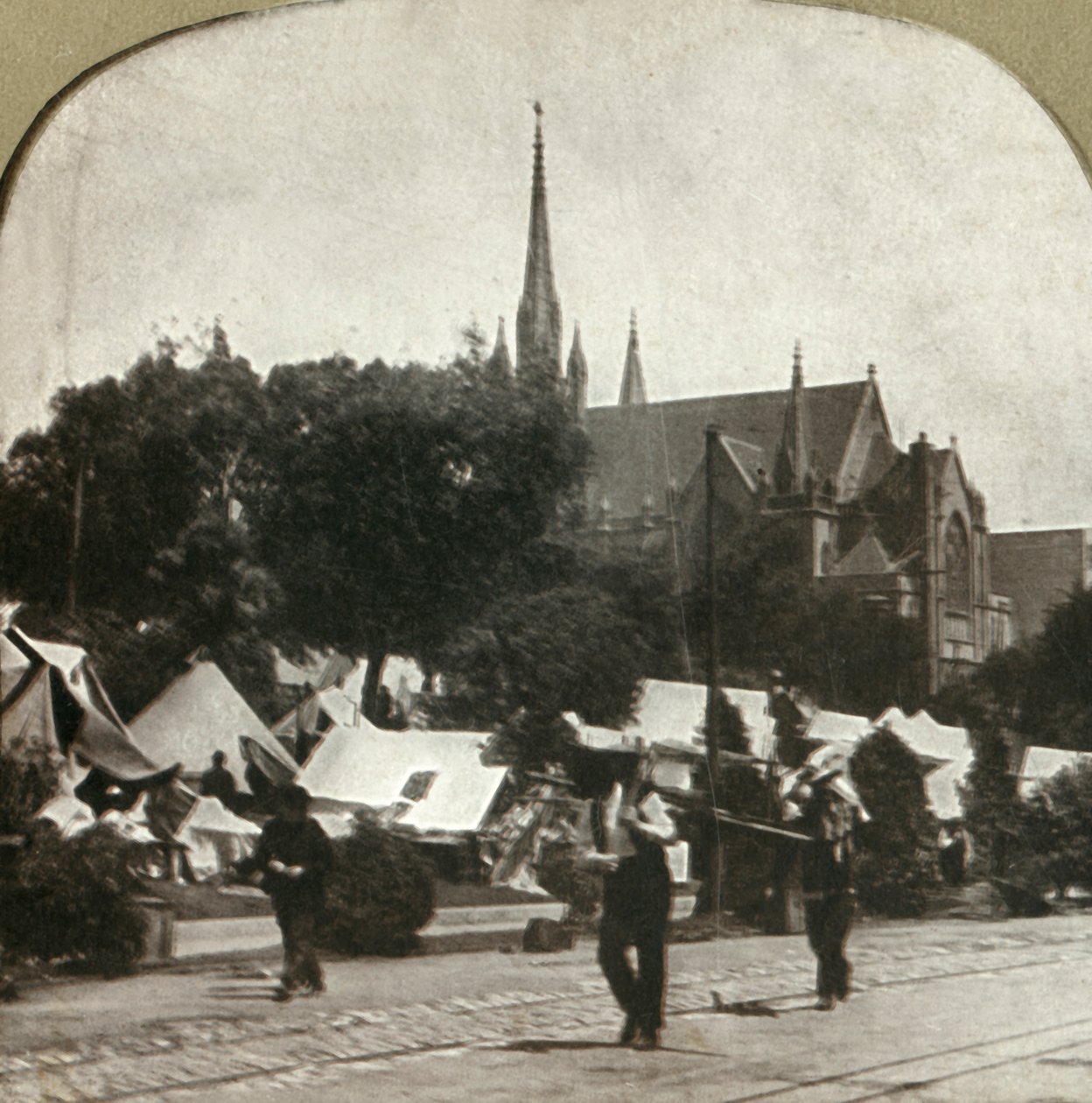 Flygtningelejr på Jefferson Square, 1906. af Unbekannt