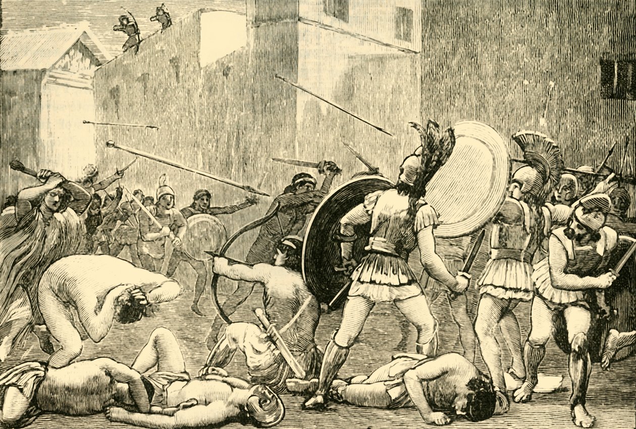 Afvisning af Pyrrhus fra Sparta, 1890. af Unbekannt