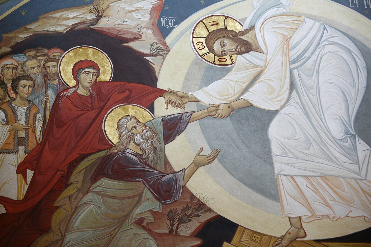 Opstandelse. Jesus, Adam og Eva Wien Østrig af Unbekannt