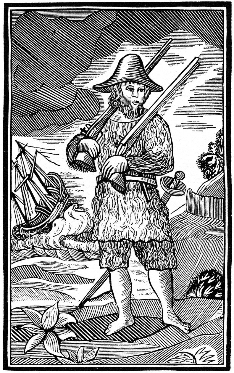 Robinson Crusoe, kapbogsklip, 1700-tallet 1964 af Unbekannt