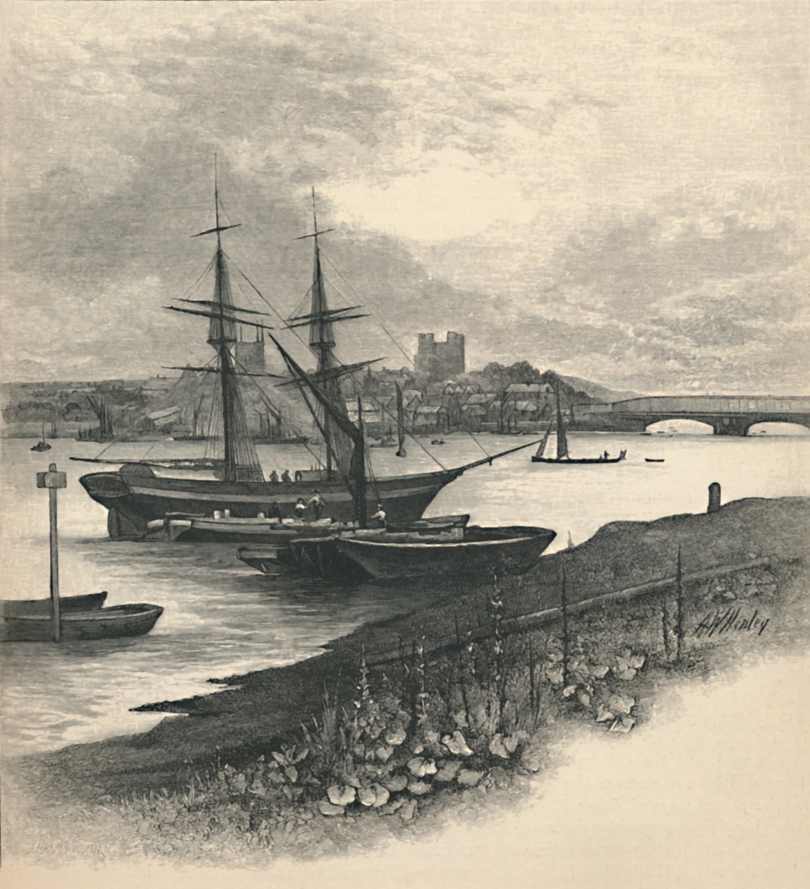 Rochester, fra Strood, 1886 af Unbekannt