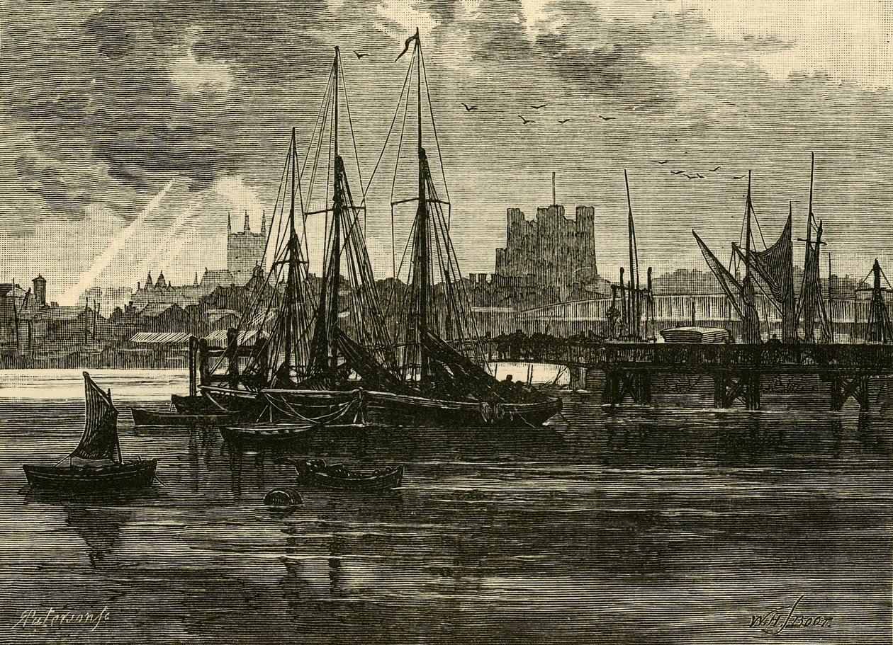 Rochester, fra Medway, 1898. af Unbekannt