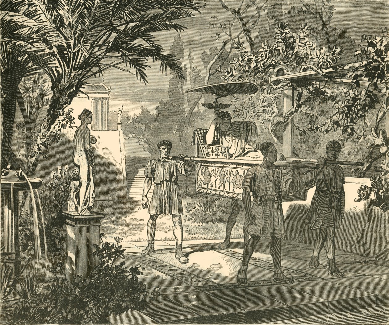 Romersk havescene, 1890. af Unbekannt