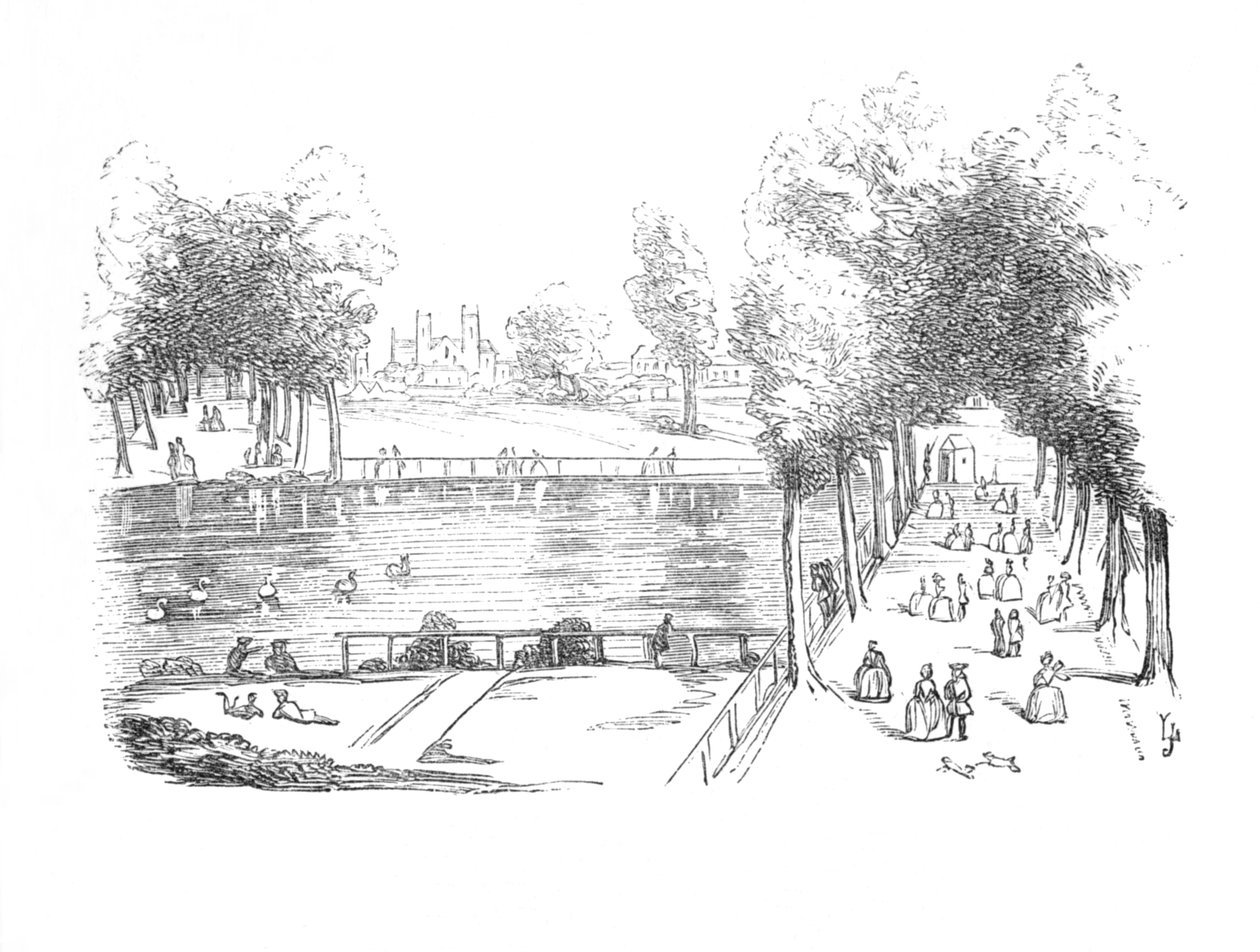 Rosamonds Pond i 1740, c1870 af Unbekannt