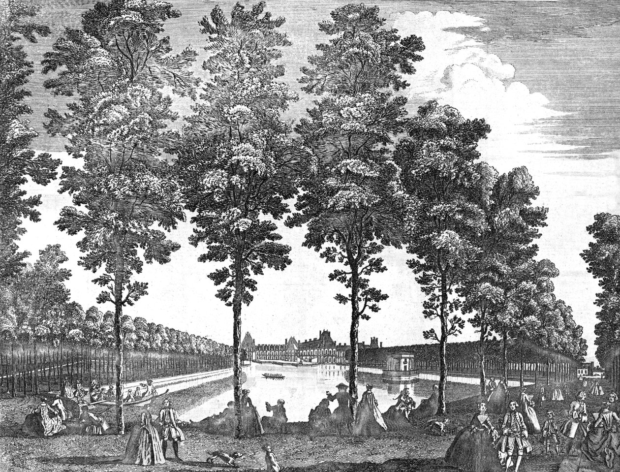 Kongeslottet i Fontainebleau, Frankrig, 1750 af Unbekannt