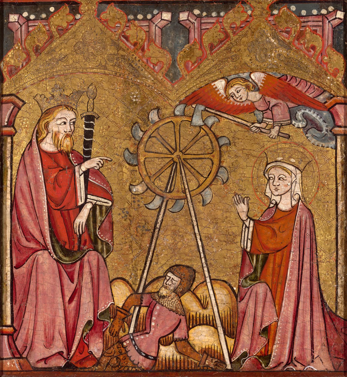 Saint Catherine leveret fra hjulet, 13751400. af Unbekannt